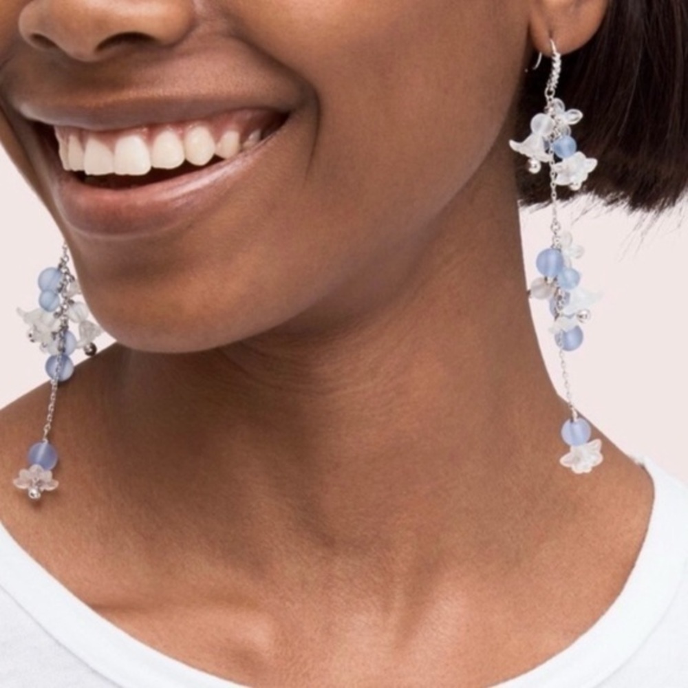 Kate Spade Long Floral Dangle Statement Earrings